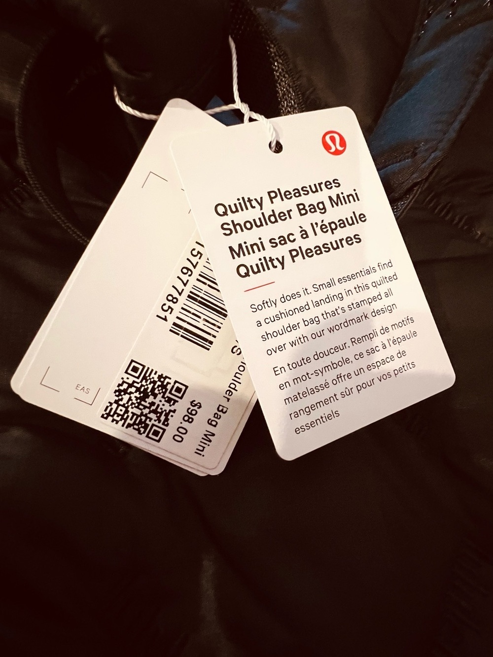 Lululemon Quilty Pleasures Mini Shoulder Bag Black NWT Water-Repellent 5L - Picture 9 of 10